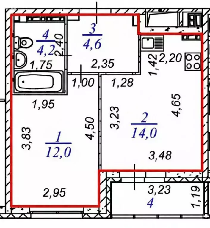 1-комнатная квартира: Екатеринбург, улица Крауля, 170 (38 м) - Фото 1