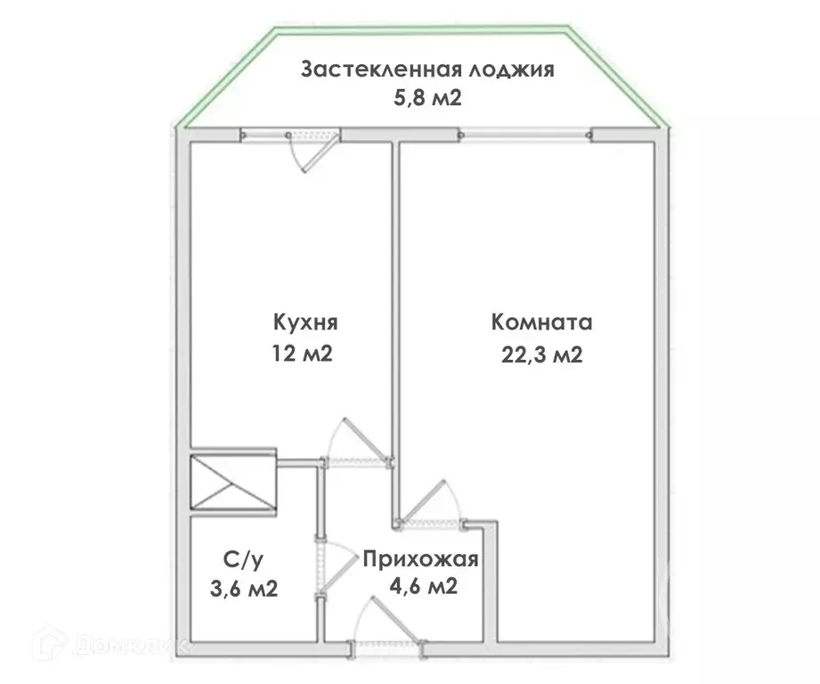Продаётся 1-к квартира, 42.5 м - Фото 1