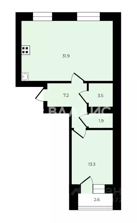 2-к кв. Владимирская область, Владимир ул. Куйбышева, 5и (57.8 м) - Фото 2