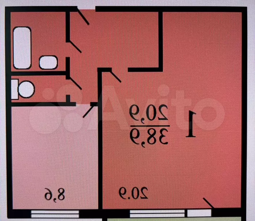 1-к. квартира, 38,9 м, 2/12 эт. - Фото 0
