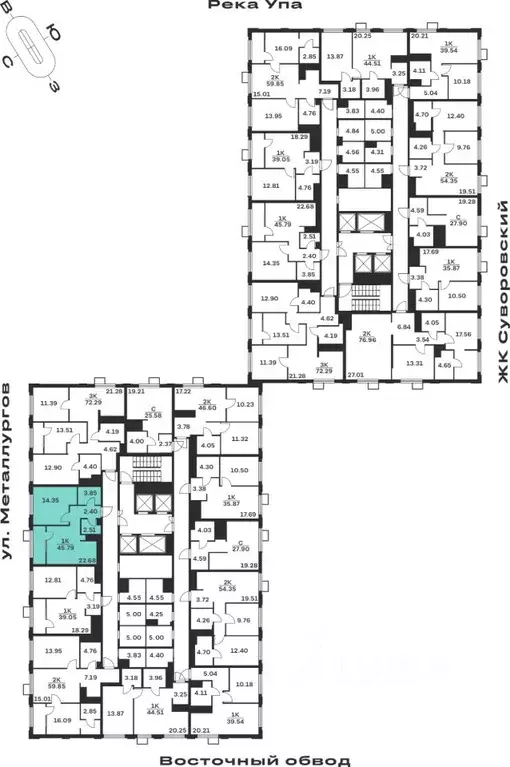 1-к кв. Тульская область, Тула Парк Патриот жилой комплекс (45.79 м) - Фото 2