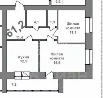2-к кв. Амурская область, Благовещенск Высокая ул., 130 (59.4 м) - Фото 2