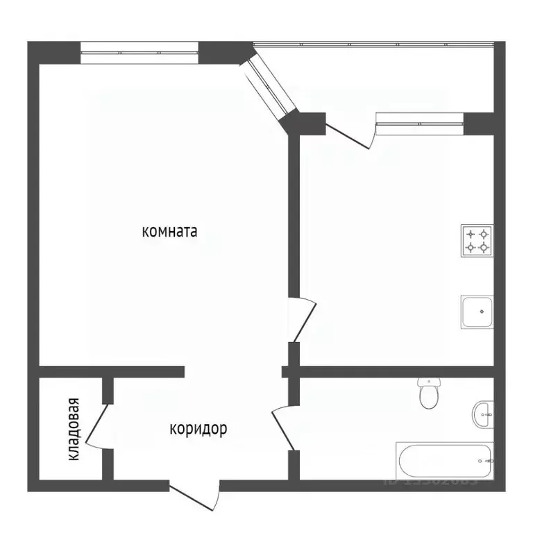 1-к кв. Ханты-Мансийский АО, Сургут ул. Иосифа Каролинского, 13 (38.4 ... - Фото 1