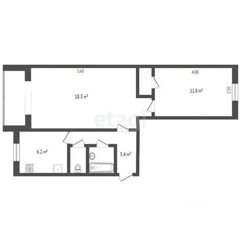 2-к кв. Ярославская область, Ярославль ул. Громова, 10 (45.7 м) - Фото 2