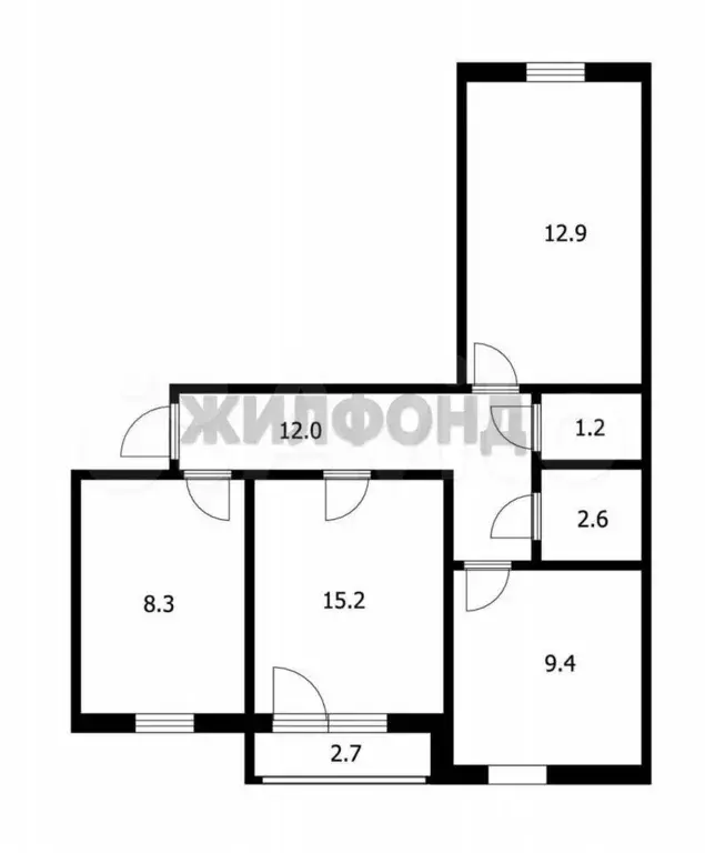 3-к. квартира, 61,3 м, 8/9 эт. - Фото 0