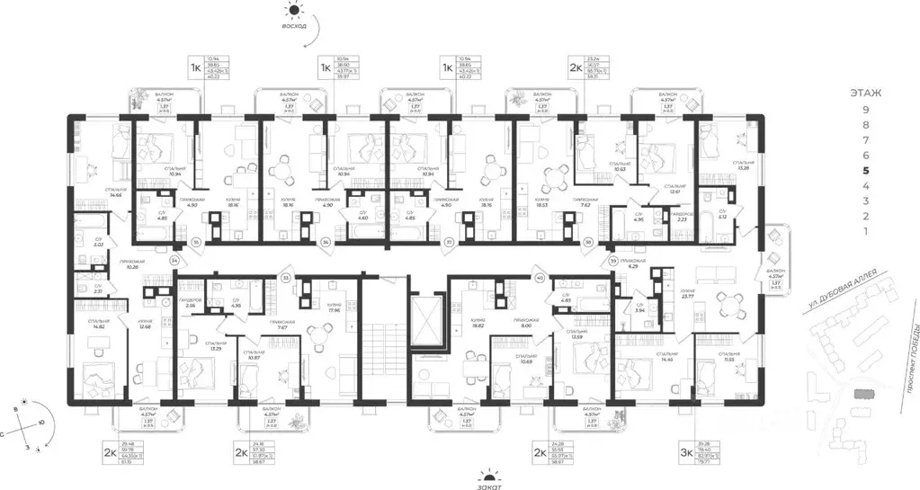 2-к кв. Калининградская область, Калининград Теодор Кроне жилой ... - Фото 2