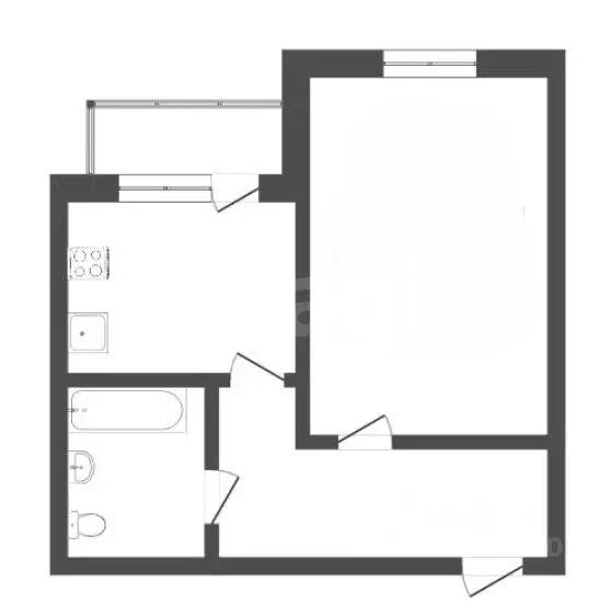 1-к кв. Кемеровская область, Новокузнецк ул. Новоселов, 65 (36.3 м) - Фото 2