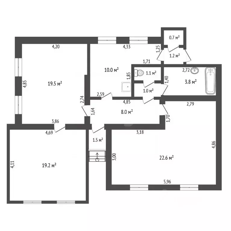 3-к кв. Амурская область, Сковородино  (88.6 м) - Фото 2