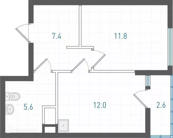 Продаётся 1-к квартира, 38.3 м - Фото 1