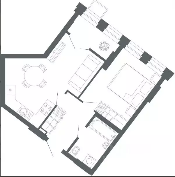 1-к кв. Свердловская область, Екатеринбург ул. Мира, 47/6 (45.5 м) - Фото 1