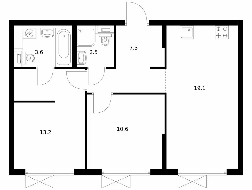 2-комнатная квартира: посёлок городского типа Боброво, ЖК Восточное ... - Фото 1
