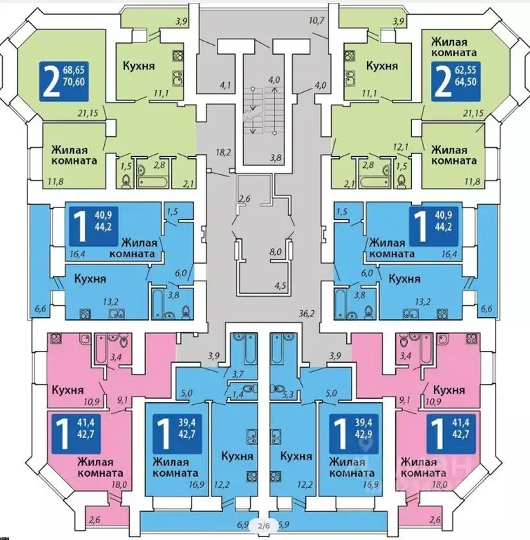 1-к кв. Чувашия, Чебоксары Гремячево мкр,  (42.7 м) - Фото 1