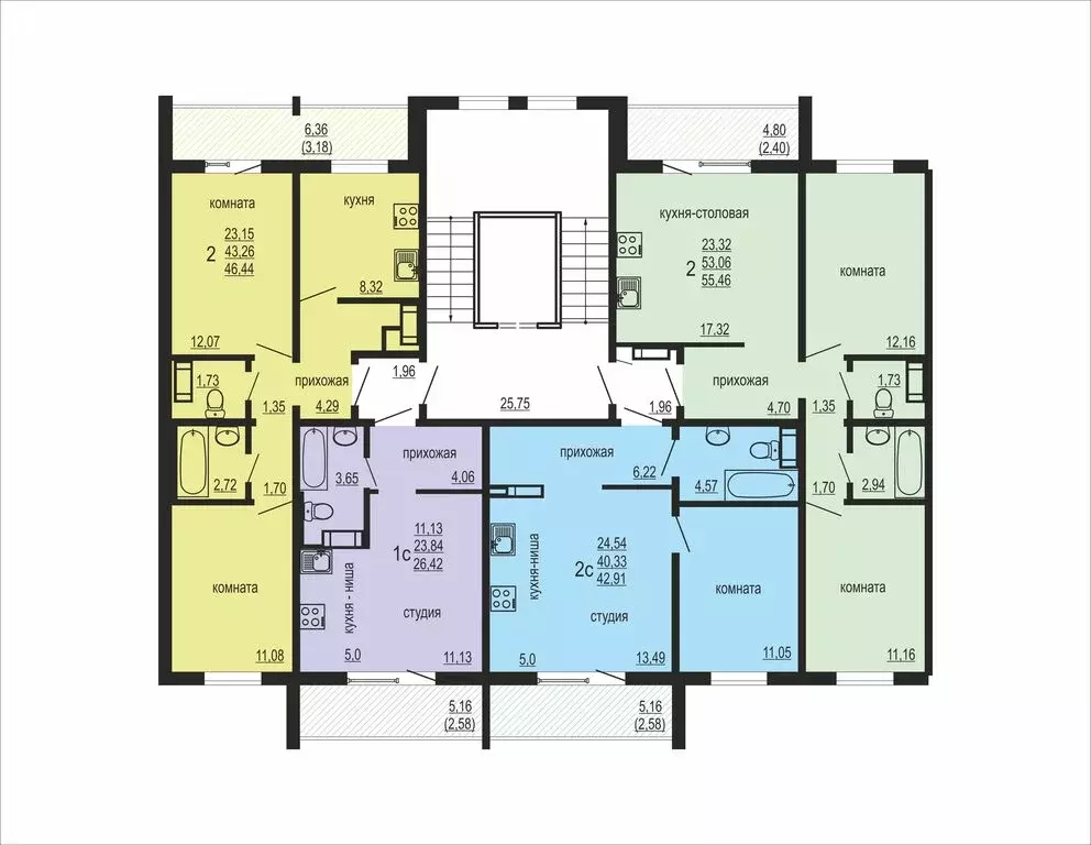 Квартира-студия: Западный, улица Дружбы, 6 (26.42 м) - Фото 2