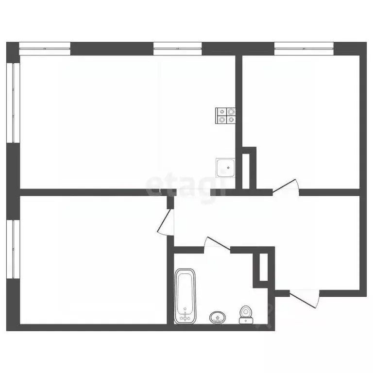 2-к кв. Тюменская область, Тюмень ул. Газовиков, 73к1 (54.5 м) - Фото 2
