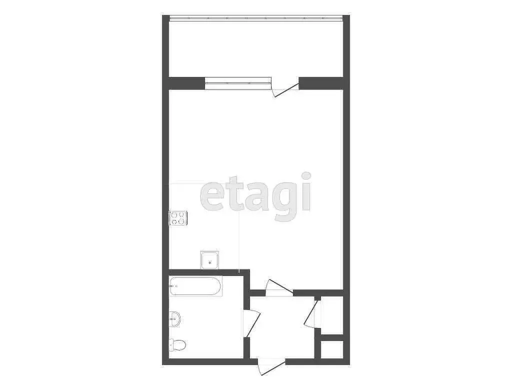 1-комнатная квартира: Тюмень, Ставропольская улица, 1В (13.2 м) - Фото 0