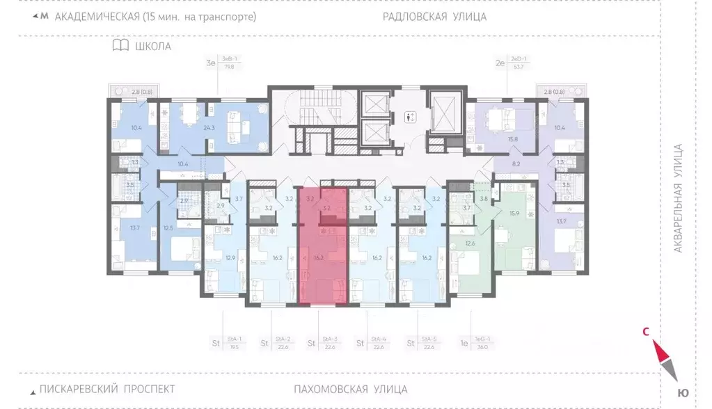 Студия Санкт-Петербург ул. Пахомовская, 6к1 (22.4 м) - Фото 1