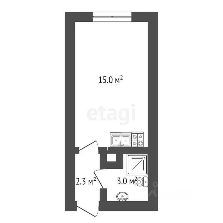 Студия Санкт-Петербург дор. Муринская, 12к1 (20.0 м) - Фото 1