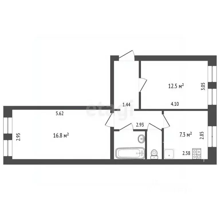 2-к кв. Москва Налесный пер., 9/11 (49.1 м) - Фото 2