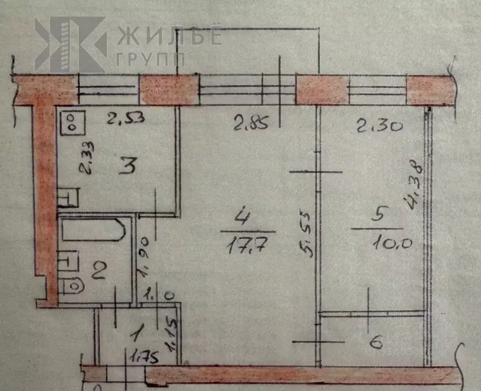 2-к кв. Татарстан, Казань Хлебозаводская ул., 4 (41.1 м) - Фото 2