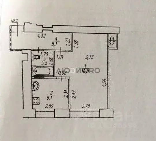 1-к кв. Башкортостан, Уфа просп. Октября, 126/1 (31.9 м) - Фото 2