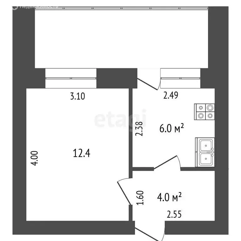 2-комнатная квартира: Тобольск, 6-й микрорайон, 120Б (22 м) - Фото 0