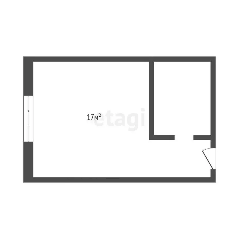 1к в -комнатной квартире (17 м) - Фото 1
