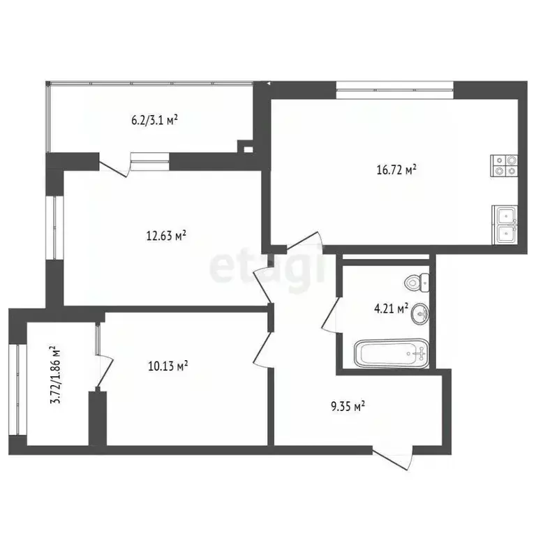 2-к кв. Крым, Ялта муниципальный округ, Кореиз пгт ул. Родниковая ... - Фото 2