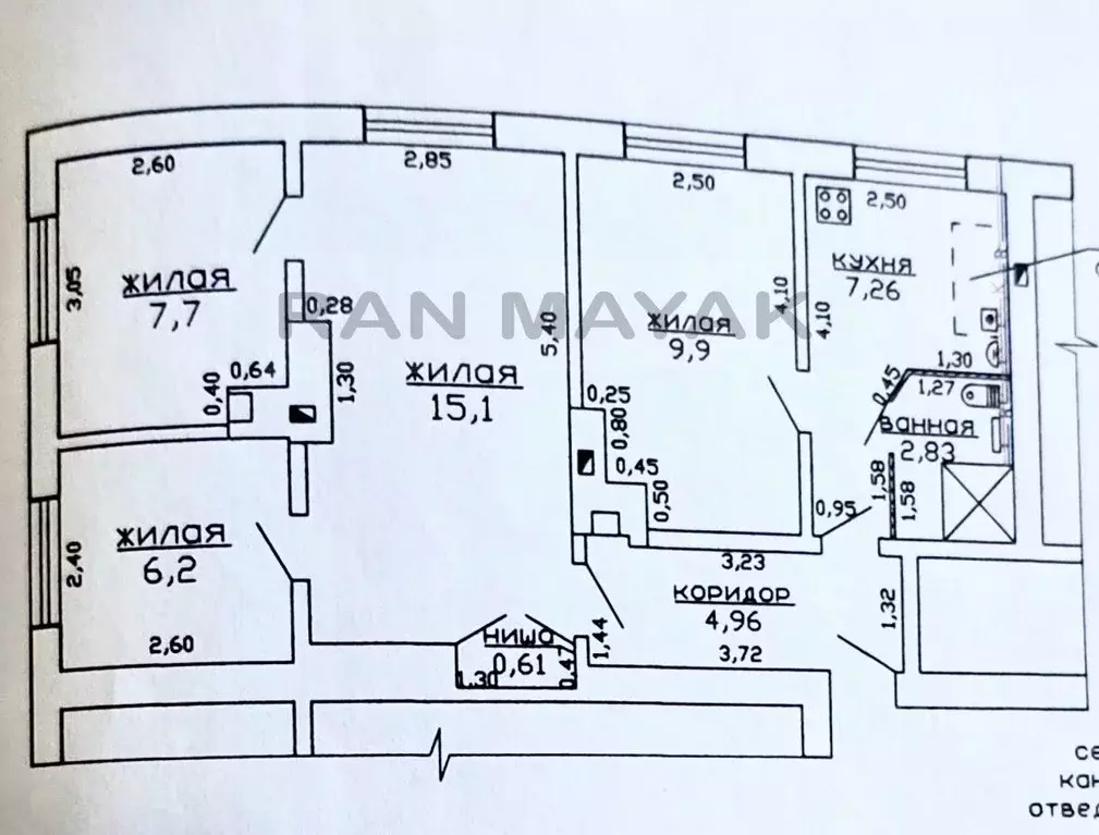 4-к кв. Адыгея, Майкопский район, Краснооктябрьское с/пос, пос. ... - Фото 2