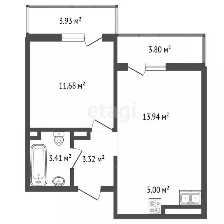 1-к кв. Краснодарский край, Анапа ул. Ленина, 237 (46.0 м) - Фото 2