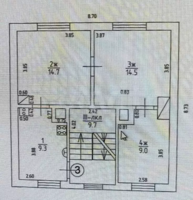 3-к. квартира, 47,5 м, 2/2 эт. - Фото 0