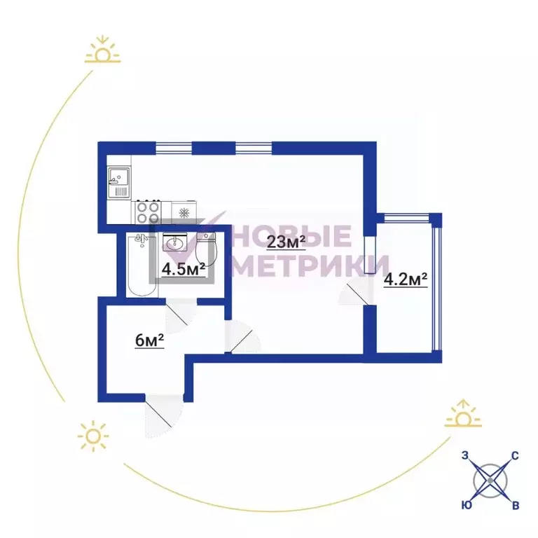 Студия Санкт-Петербург пос. Парголово, ул. Михаила Дудина, 23к1 (33.4 ... - Фото 2