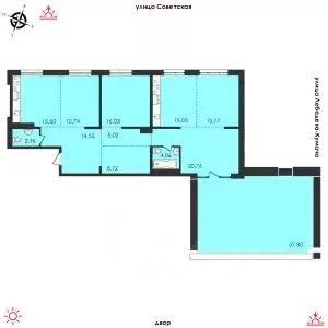 4-к кв. Иркутская область, Иркутск Советская ул., 31/2 (186.88 м) - Фото 0