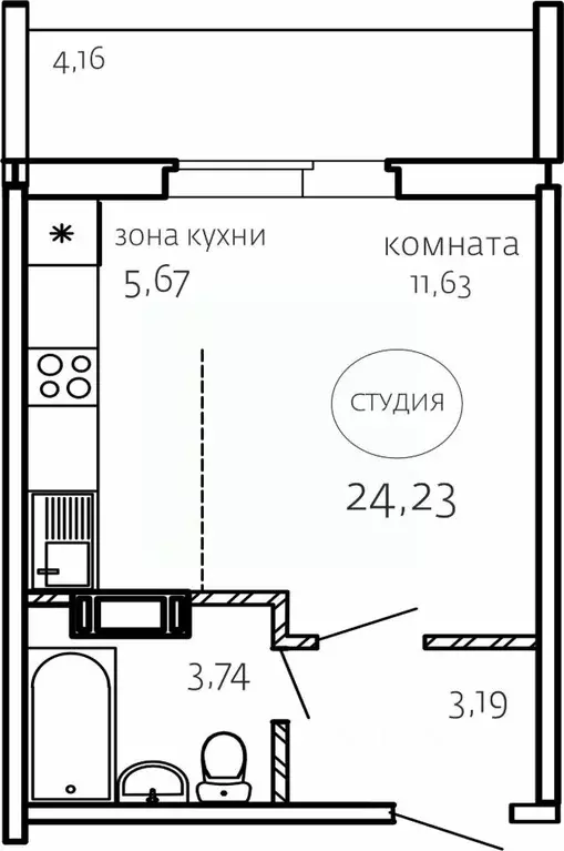 Студия Челябинская область, Челябинск Хорошее Решение жилой комплекс ... - Фото 0