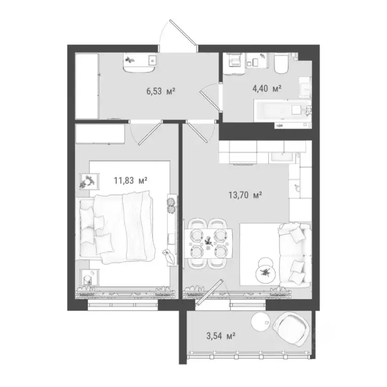 2-к кв. Томская область, Томск Черемошники мкр, пер. Баранчуковский, ... - Фото 0