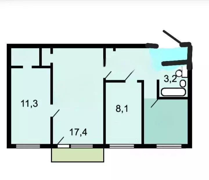 3-комнатная квартира: Москва, улица Кибальчича, 11к3 (55.3 м) - Фото 1