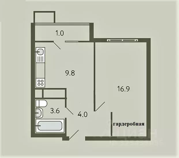 1-к кв. Московская область, Ленинский городской округ, Молоково пгт ... - Фото 1