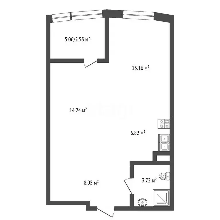 2-комнатная квартира: Ростов-на-Дону, Привокзальная улица, 3 (50.52 м) - Фото 0