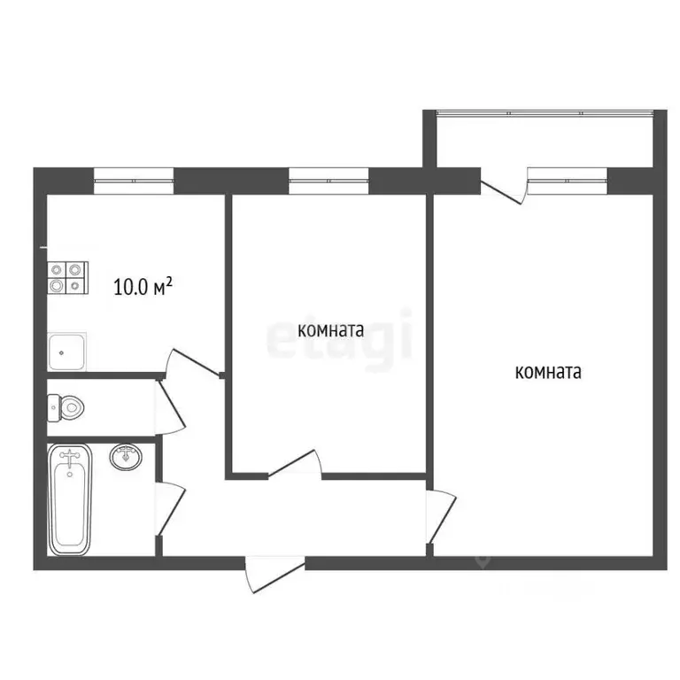 2-к кв. Владимирская область, Муром Трудовая ул., 21 (52.6 м) - Фото 1