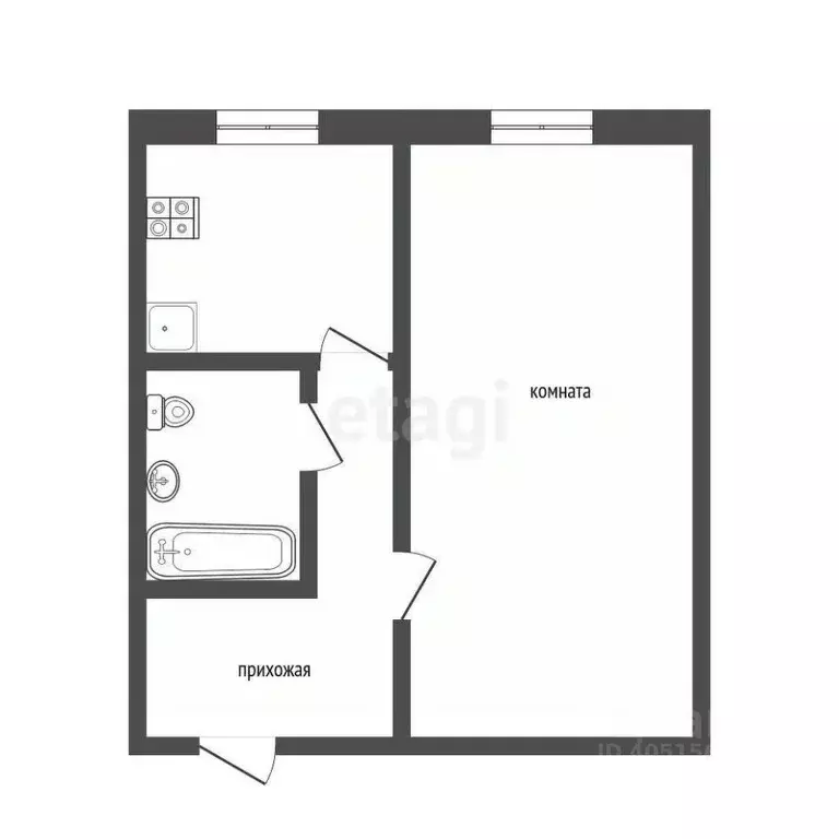1-к кв. Татарстан, Альметьевск ул. Гафиатуллина, 2 (35.0 м) - Фото 0