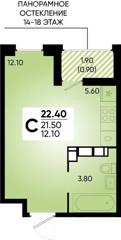 Квартира-студия: Краснодар, улица Доблести, 8 (22.4 м) - Фото 0