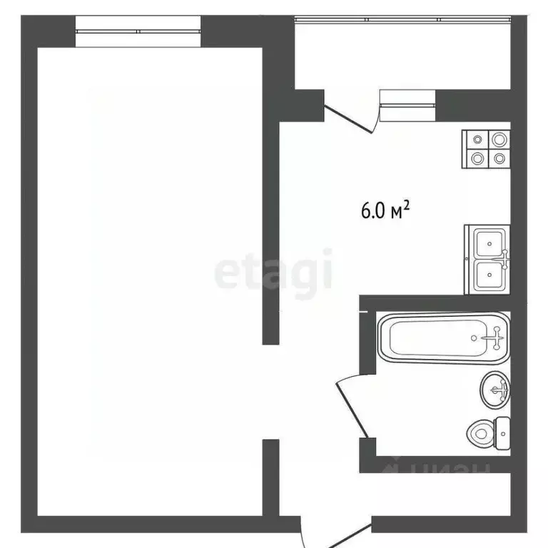 1-к кв. Забайкальский край, Чита Октябрьский мкр, 11 (31.3 м) - Фото 1