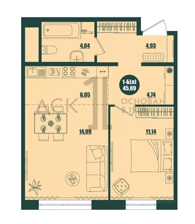 1-к кв. Ханты-Мансийский АО, Сургут 39-й мкр, Крылов жилой комплекс ... - Фото 1
