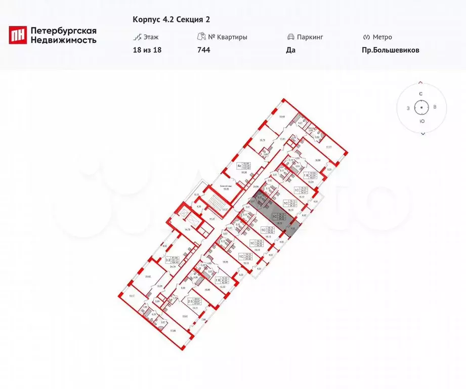 Квартира-студия, 24,3 м, 18/18 эт. - Фото 1