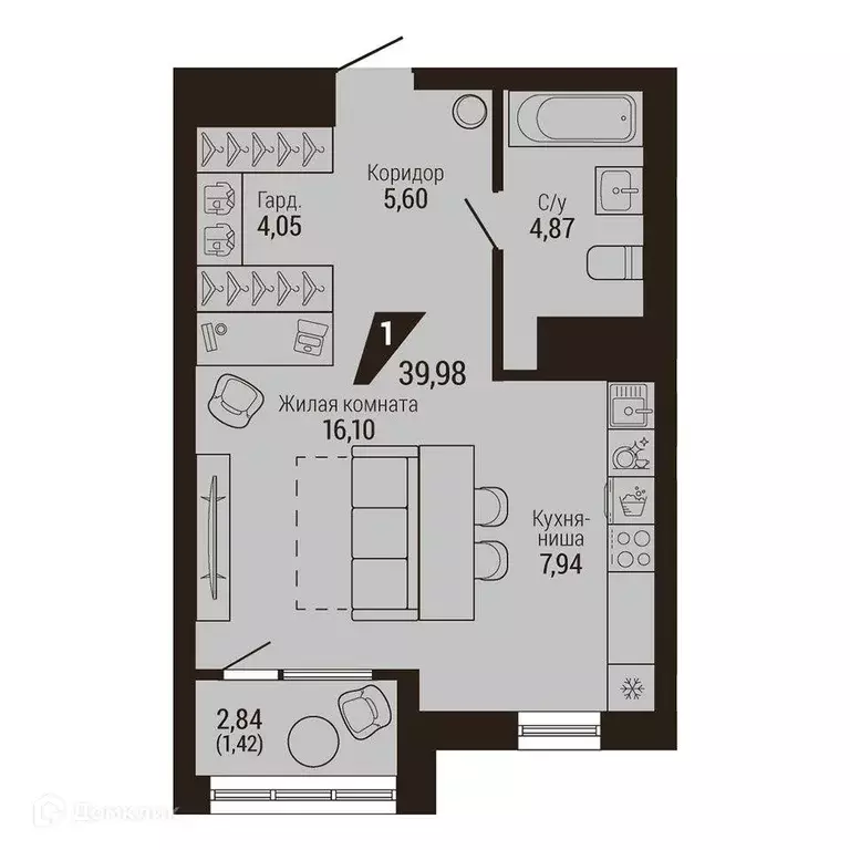 Продаётся 1-к квартира, 40 м - Фото 0
