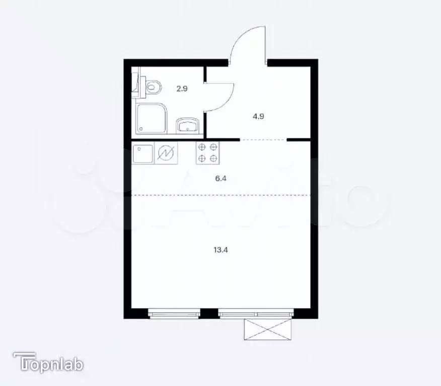 Квартира-студия, 27 м, 4/15 эт. - Фото 0