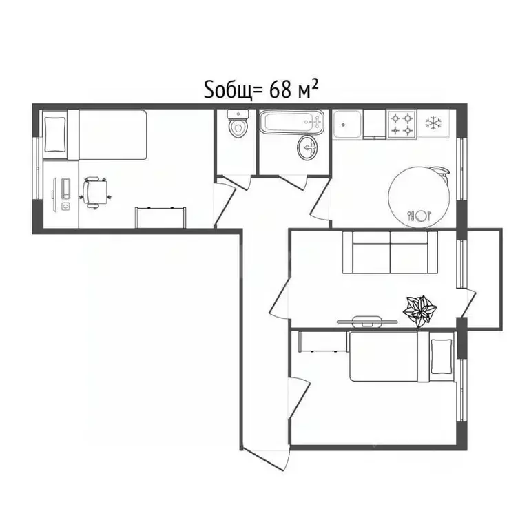 3-к кв. Новосибирская область, Новосибирск Путевая ул., 18 (68.0 м) - Фото 2