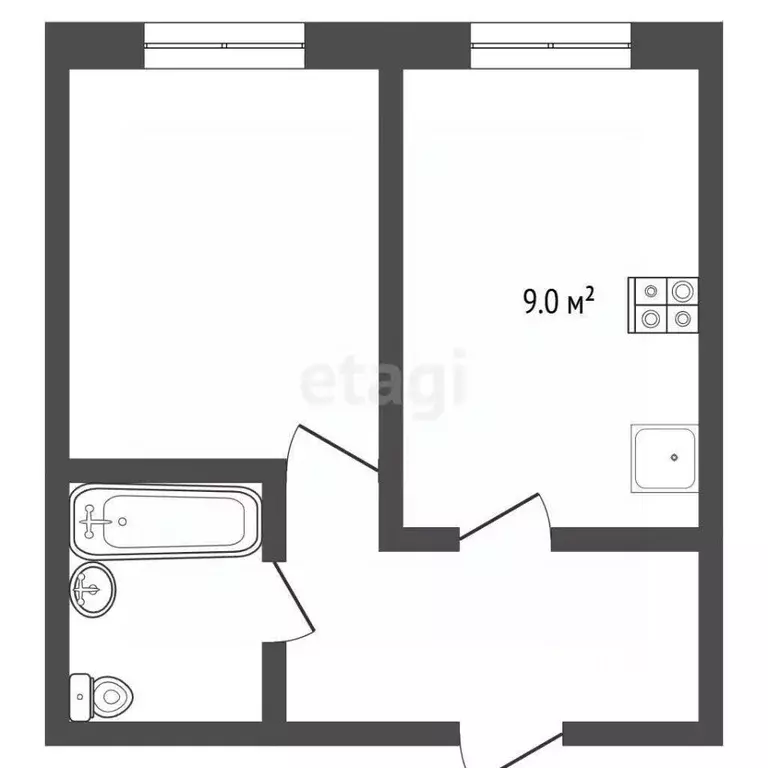 1-к кв. Ярославская область, Ярославль просп. Фрунзе, 51 (30.5 м) - Фото 2