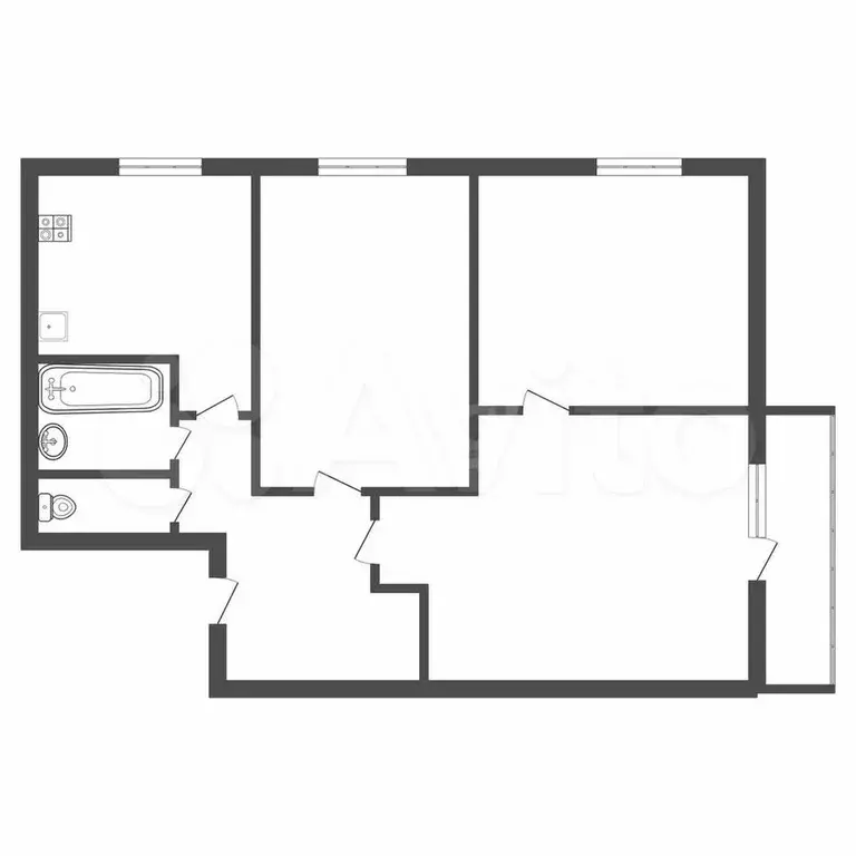 3-к. квартира, 51 м, 5/5 эт. - Фото 0