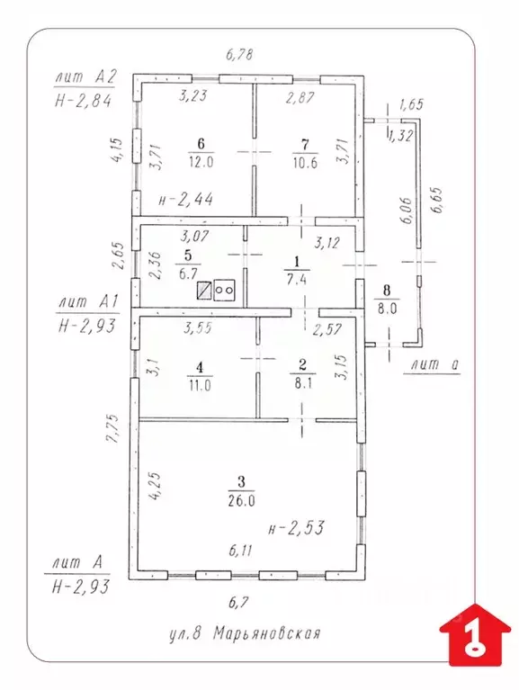 Дом в Омская область, Омск Порт-Артур мкр, ул. 8-я Марьяновская, 41 ... - Фото 2