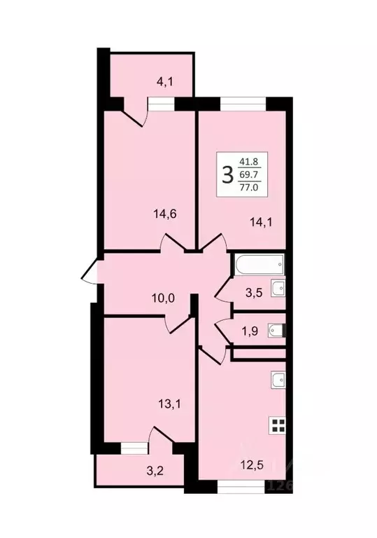 3-к кв. Владимирская область, Владимир Добросельская ул., 178 (80.0 м) - Фото 1